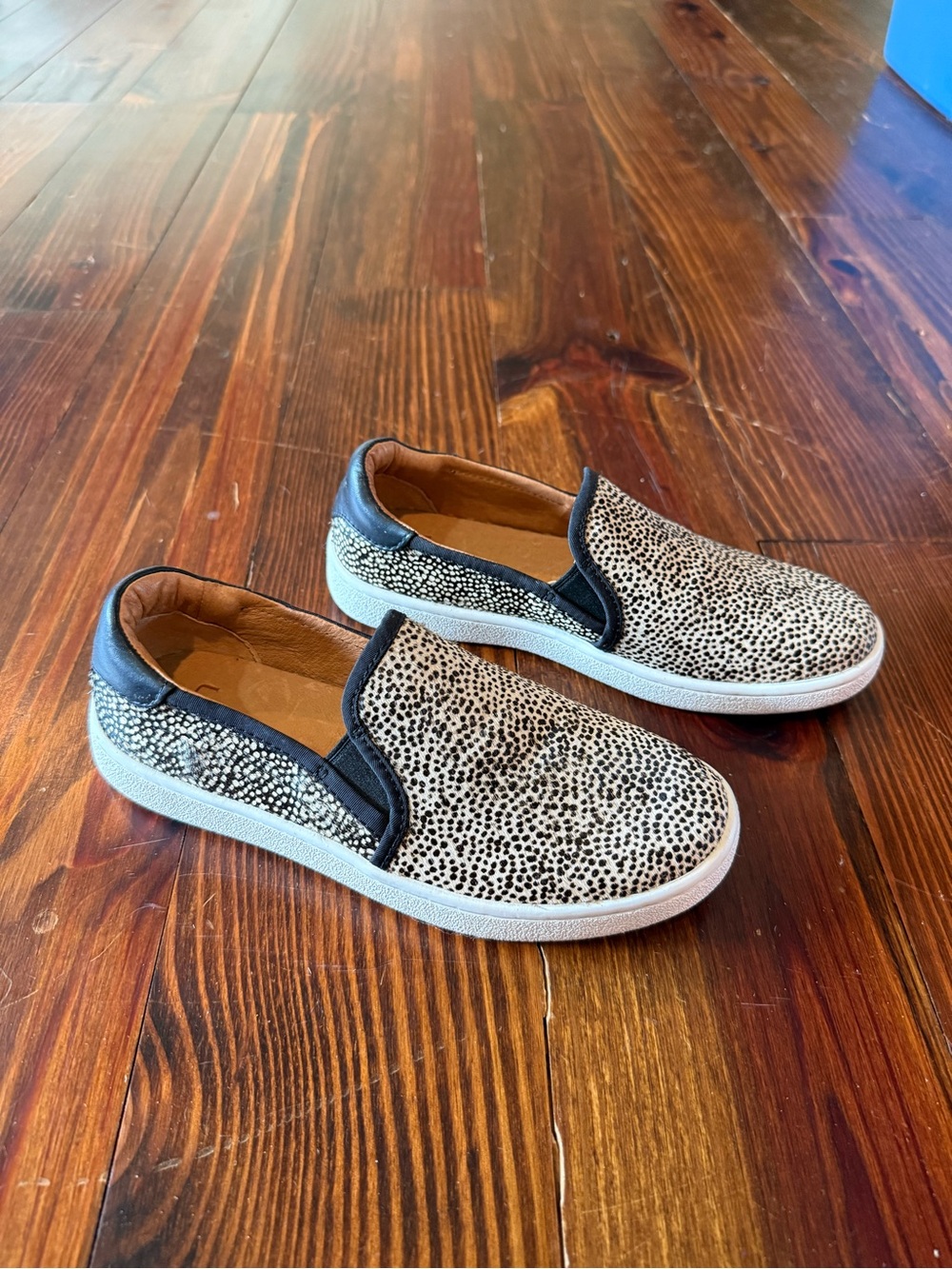 New Women’s Slip-On Casual Sneakers in Black & White Print